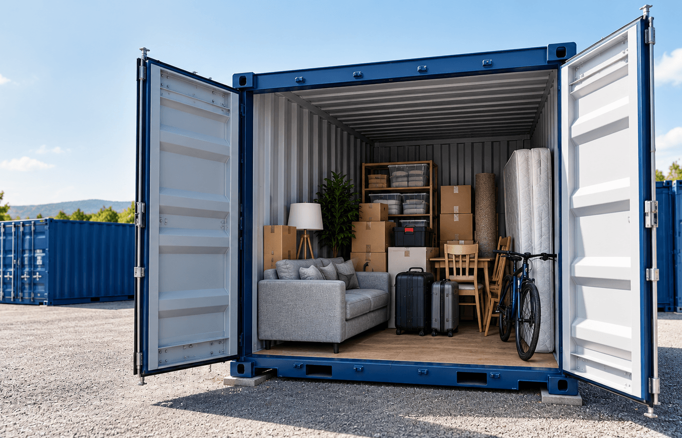 Lagercontainer hos Vestby Minilager